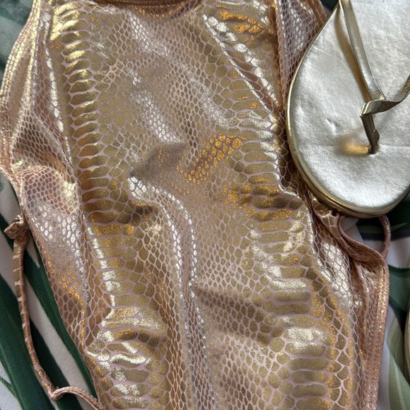 👙 Metallic Gold Swimsuit and Sandals | 2 for $15 - Picture 4 of 6